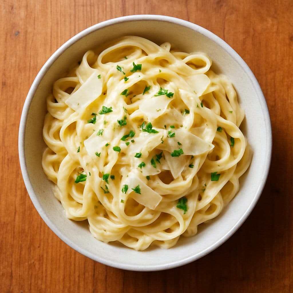 Pasta with creamy mushroom sauce
